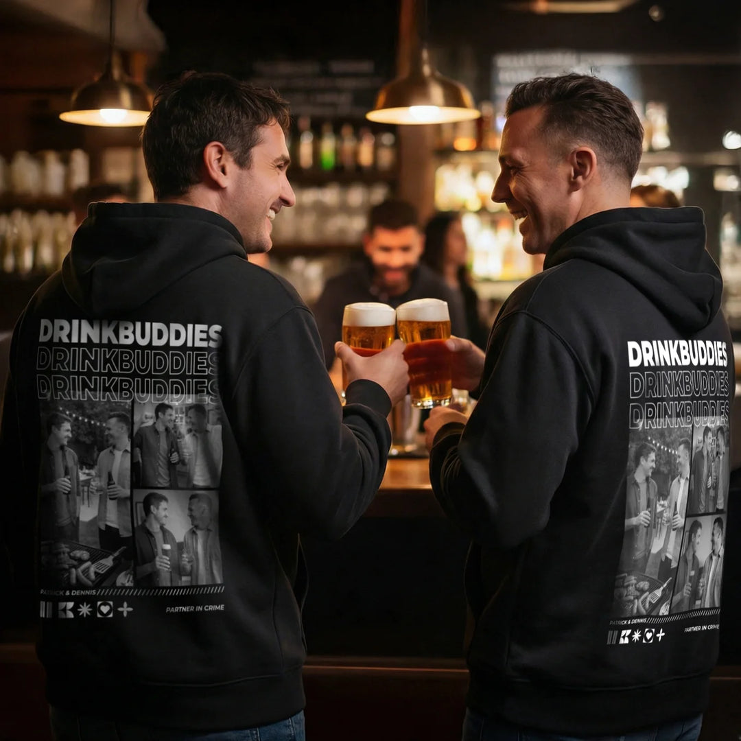 Personalisiertes Hoodie "Drinkbuddies"