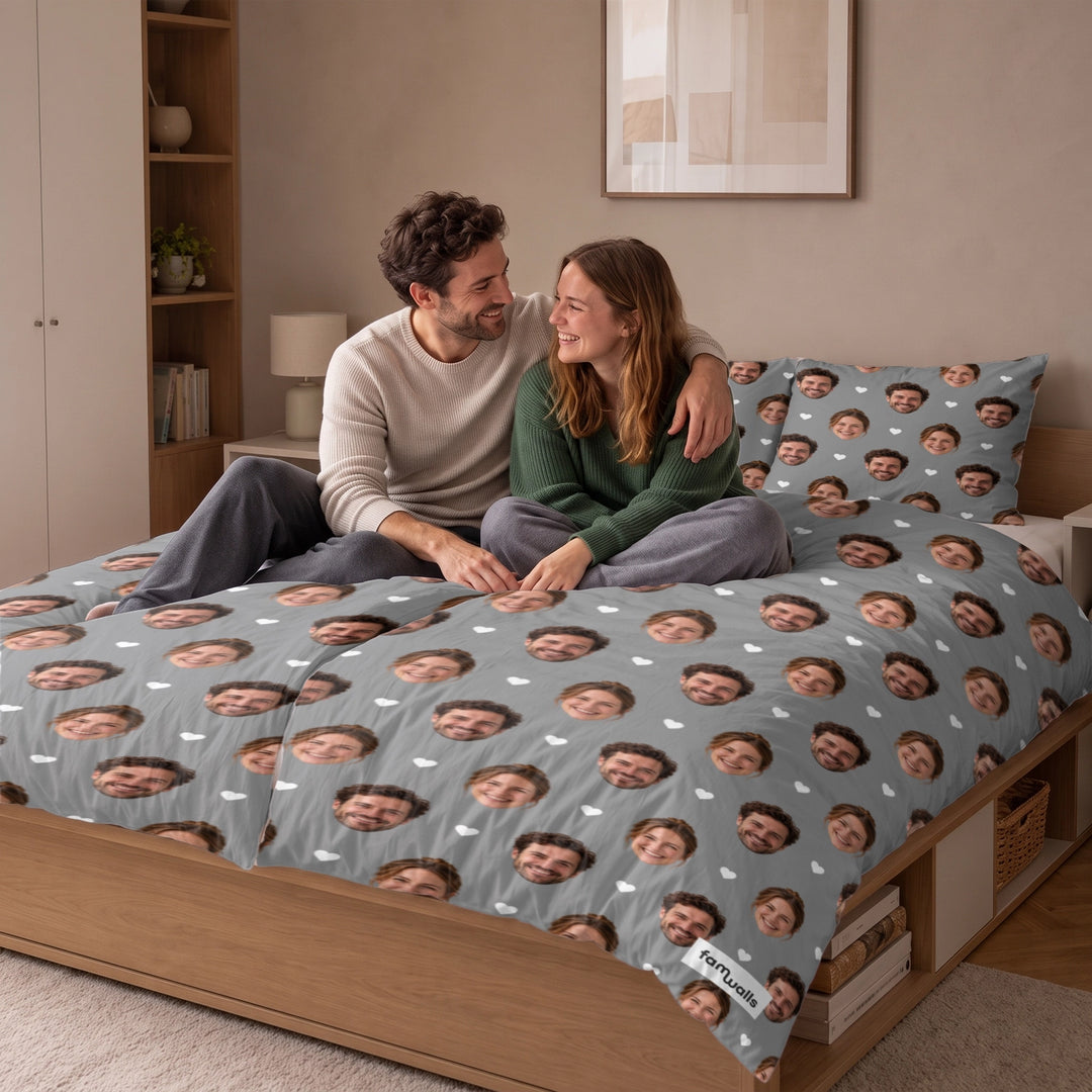 Personalisierte Bettwäsche Baumwollsatin "Foto"