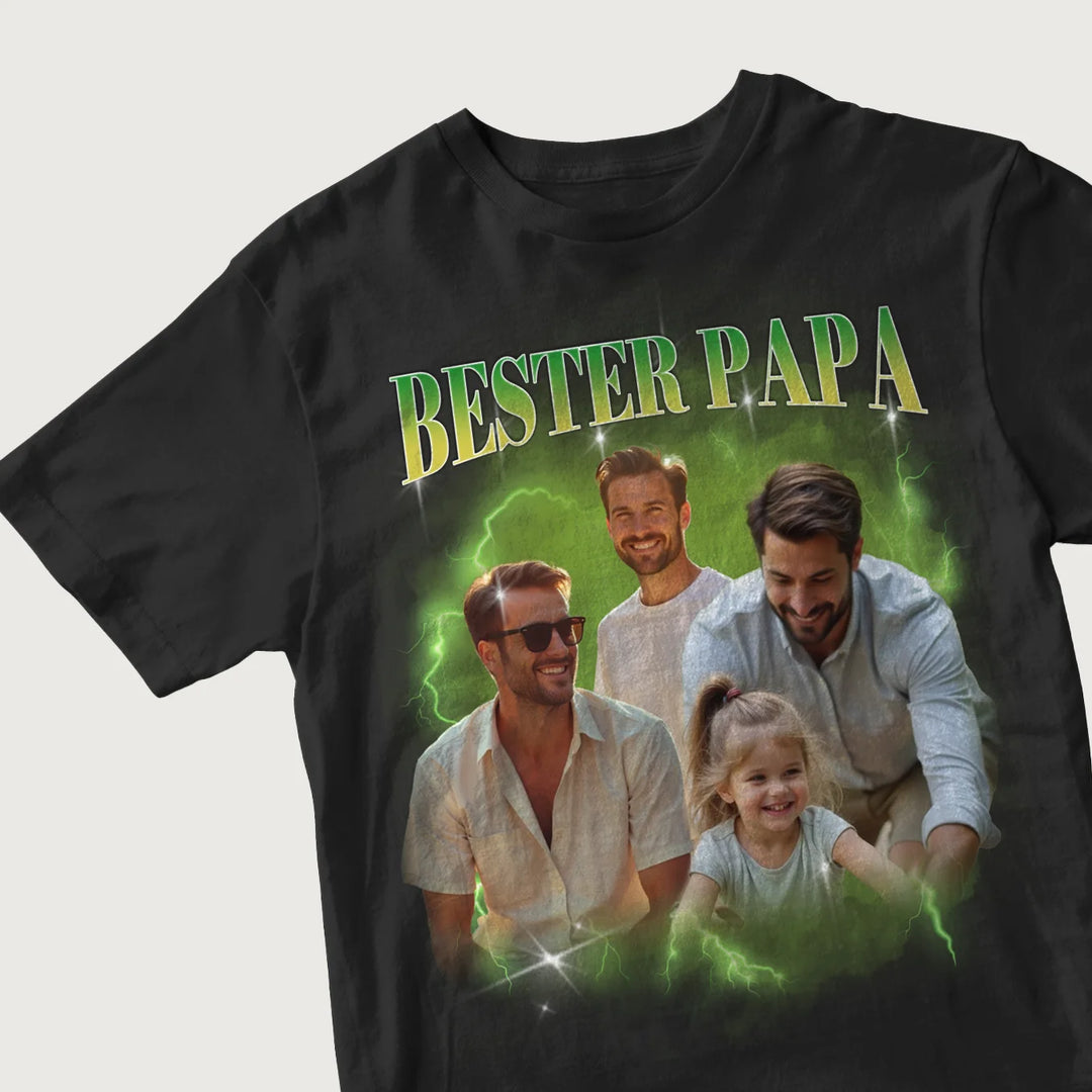 Personalisiertes T-Shirt Vintage Bootleg "DAD"