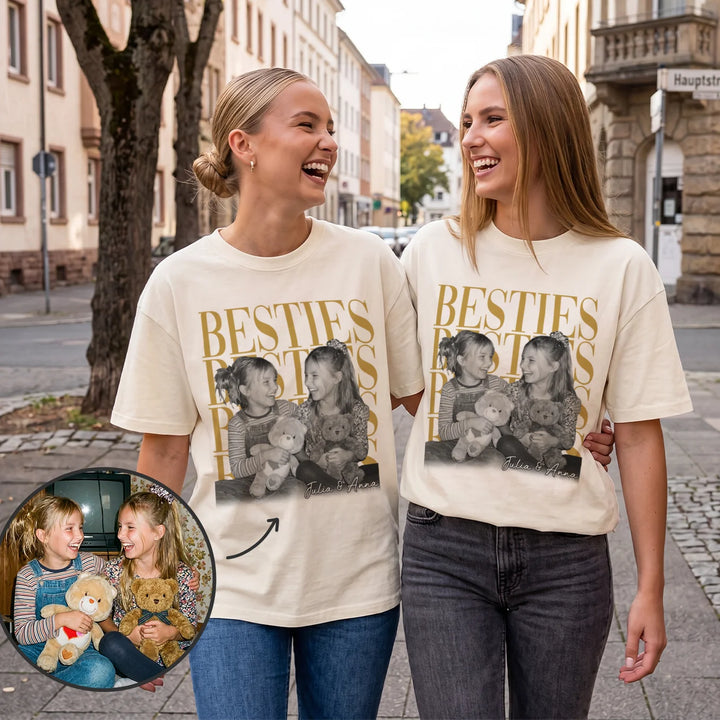 Personalisiertes T-Shirt "Besties Retro"