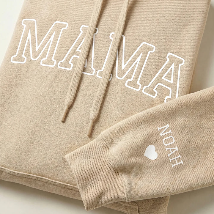 Personalisierter Hoodie "MAMA" mit Ärmeldruck