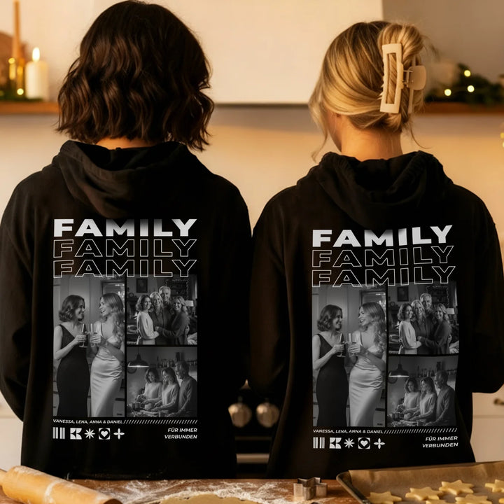 Personalisierter Hoodie mit Fotos "Familie"