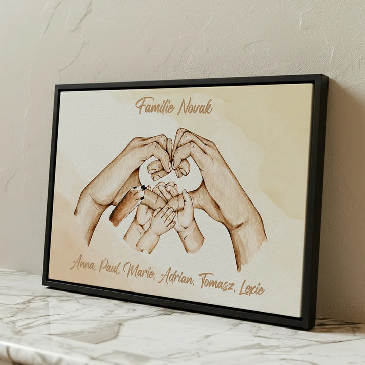 Personalisierte Leinwand "Familienglück"