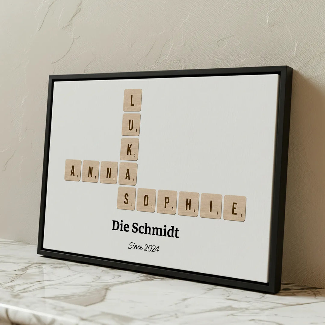 Personalisierte Leinwand "Scrabble"