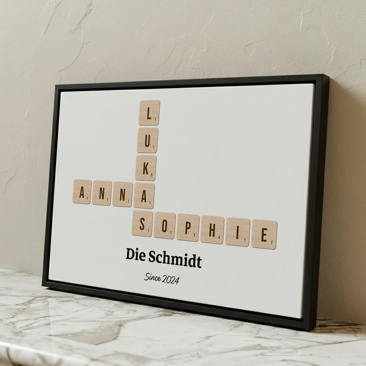 Personalisierte Leinwand "Scrabble"