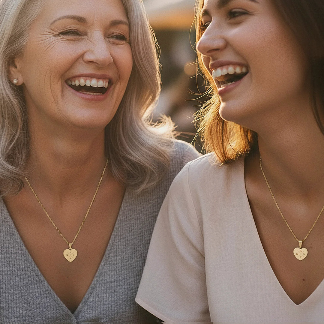 Personalisierte Halskette Herz "Familie"
