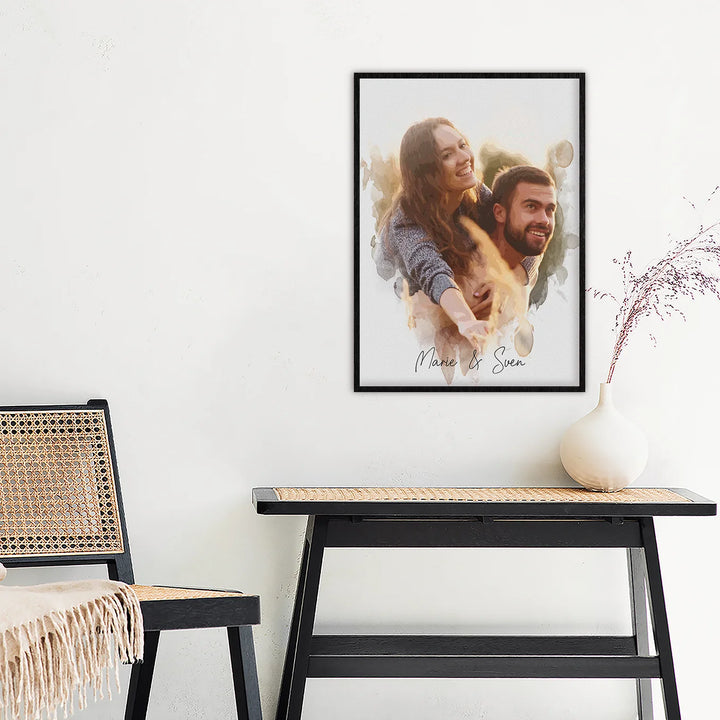 Personalisiertes Poster Aquarell "Euer Foto”