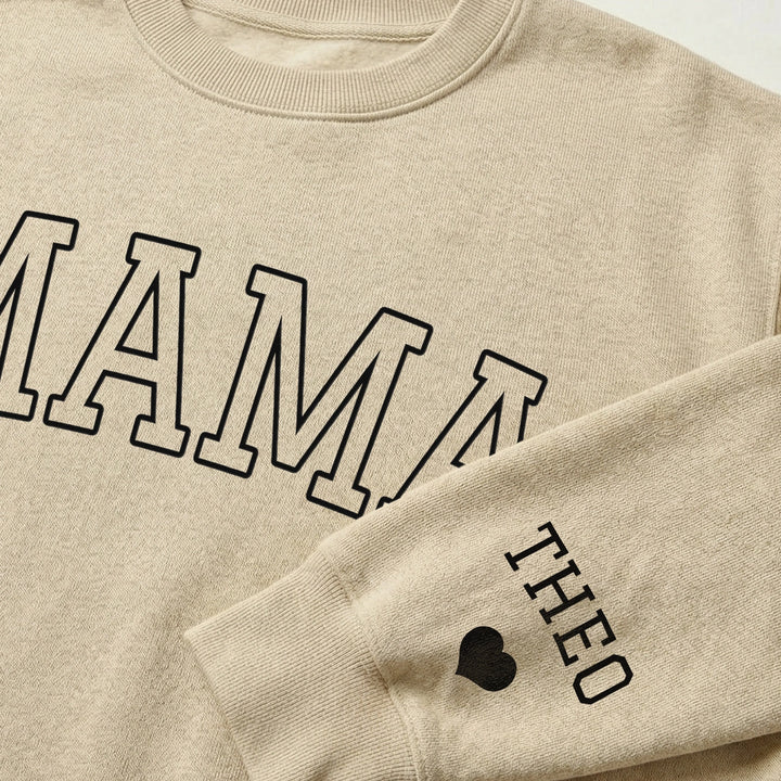 Personalisierter Sweater "MAMA" mit Ärmeldruck