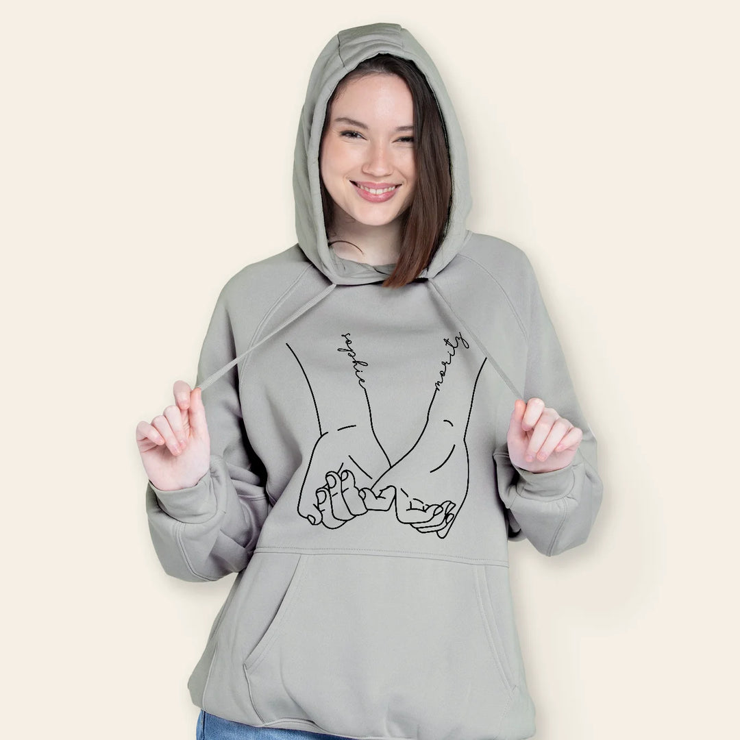 Personalisierte Partnerlook Hoodies "Hand in Hand"