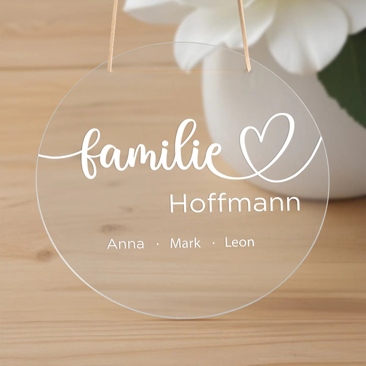 Personalisiertes Acryl-Türschild “Familie”