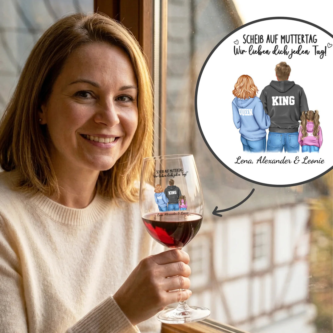 Personalisiertes Weinglas “Scheiß auf Muttertag”