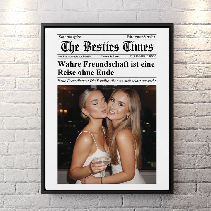 Personalisierte Magazin Leinwand "Besties Times"