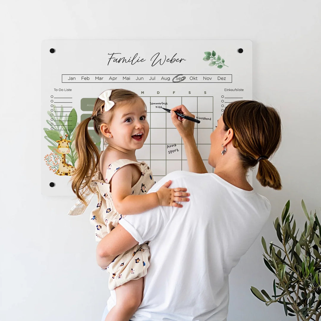 Personalisierter Wochenplaner Acryl "Familie"