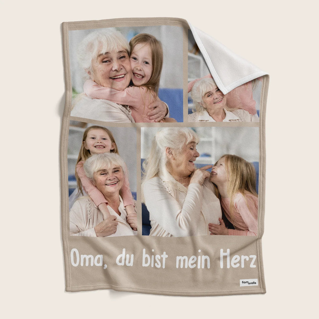 Personalisierte Decke "Foto Oma"