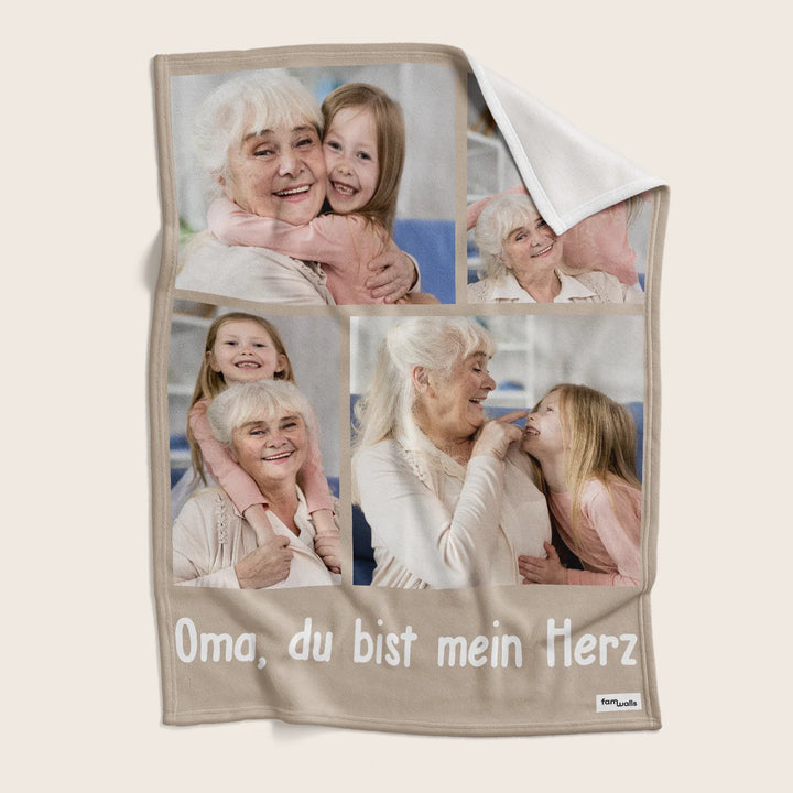 Personalisierte Decke "Foto Oma"