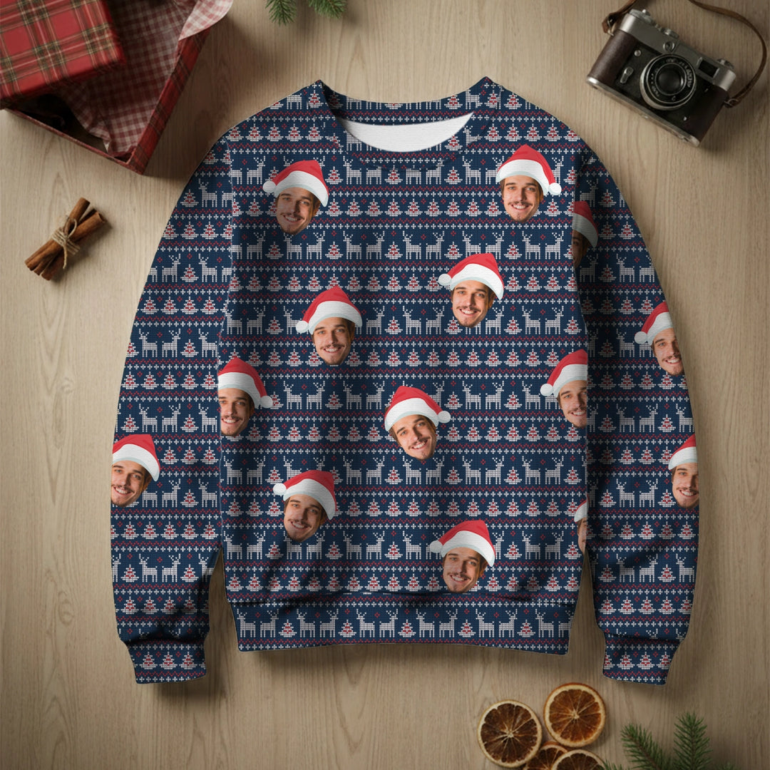 Personalisierter Ugly Christmas Sweater "Rentier"