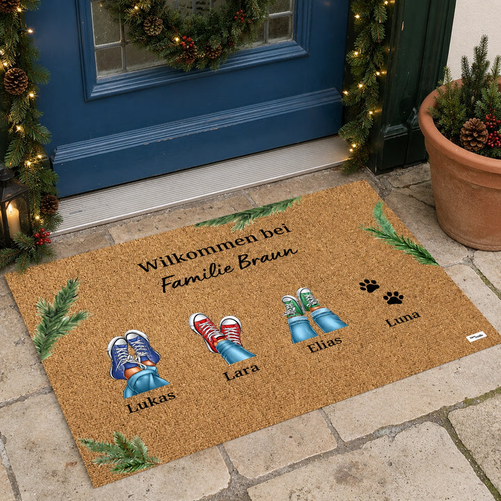 Personalisierte Fußmatte ''Eure Sneaker'' - Weihnachten