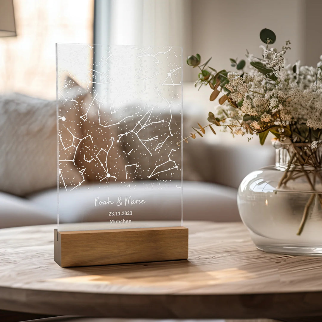 Personalisierte Acryltafel - "Sternenhimmel"