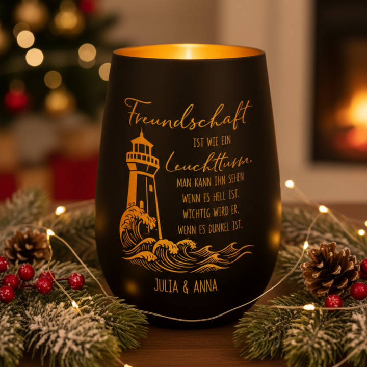 Personalisiertes Windlicht "Freundschaft"