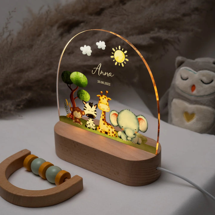 Personalized night light for children "Safari"