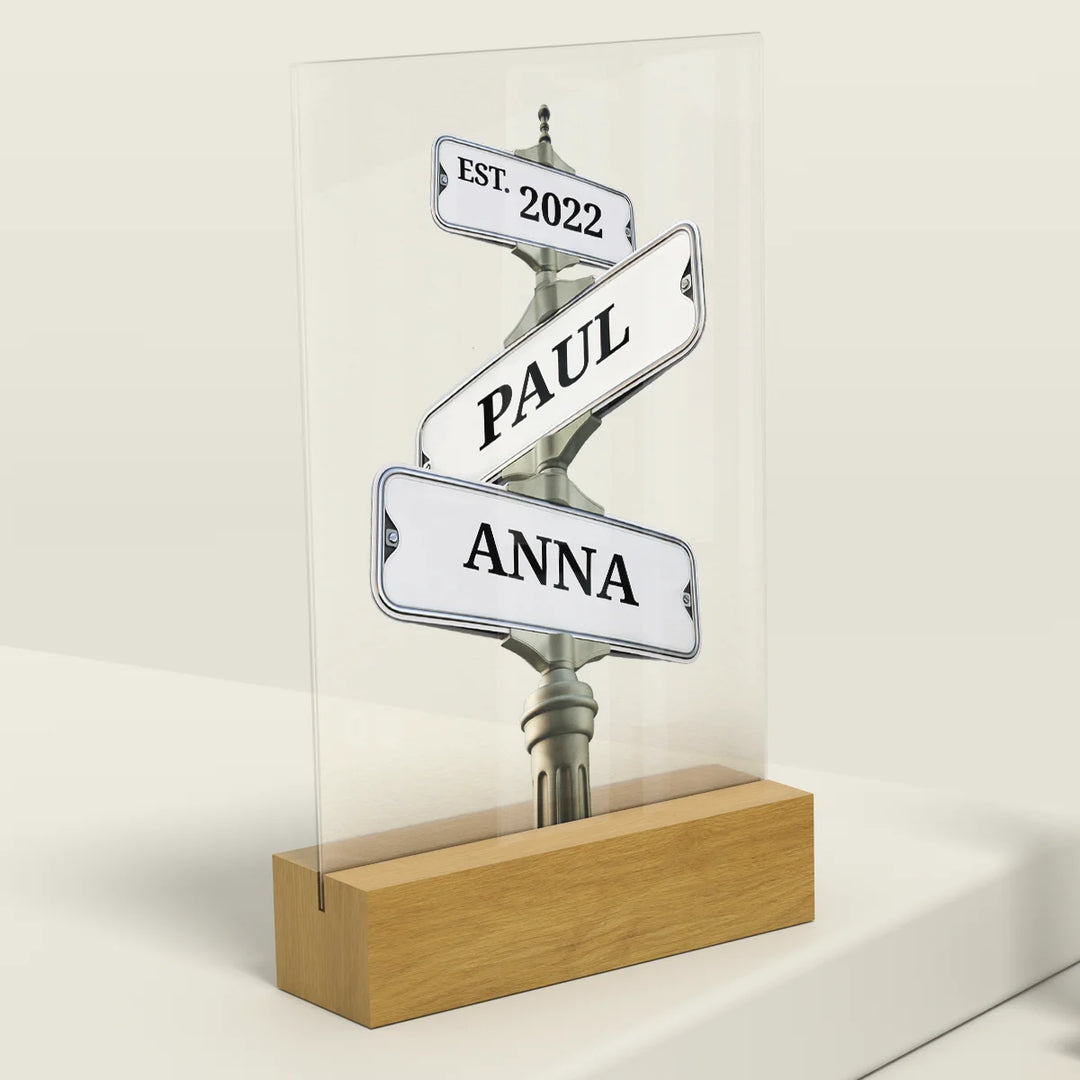 Acrylic glass ''Vintage street sign for couples''