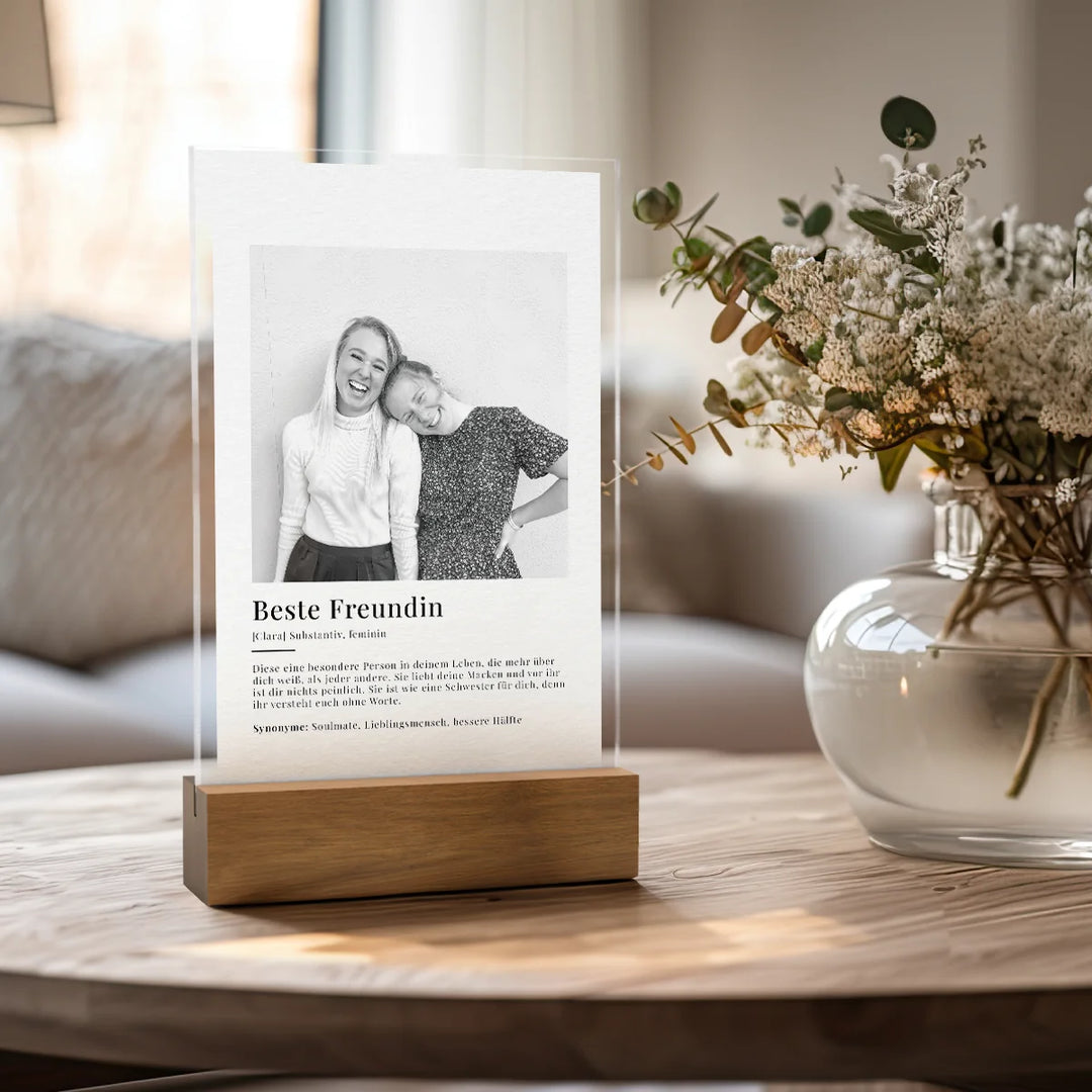 Personalisiertes Acryl-Glas "Beste Freundin Definition"-1