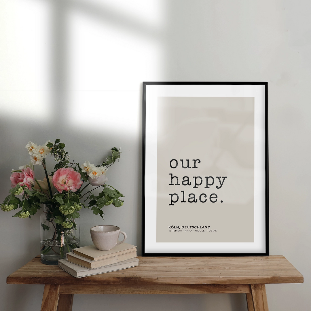 Poster "Our Happy Place Typewriter"