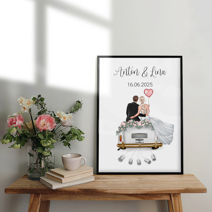 "Just Married" - Personalisiertes Poster als Geldgeschenk