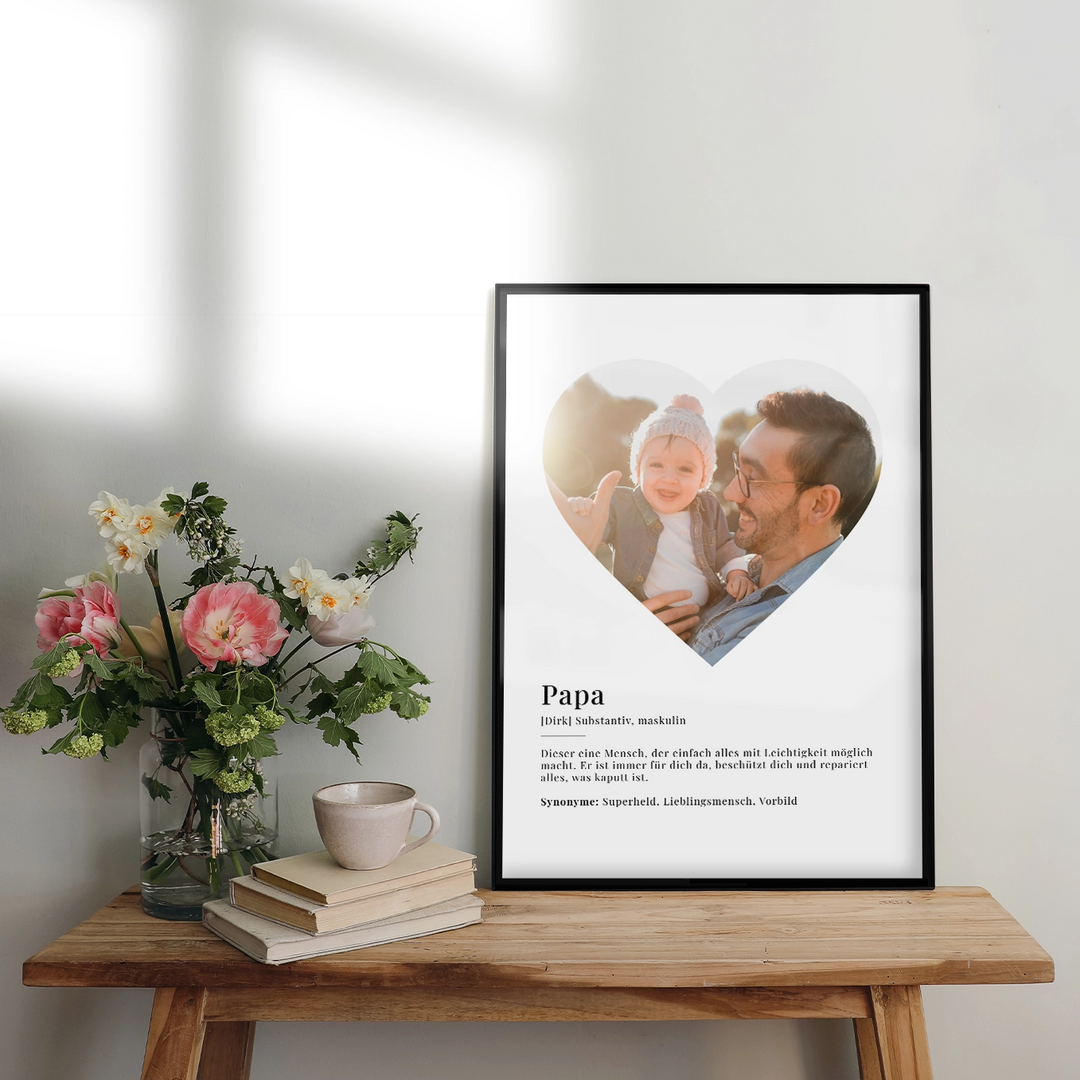 Photo poster "Dad Definition" in heart shape