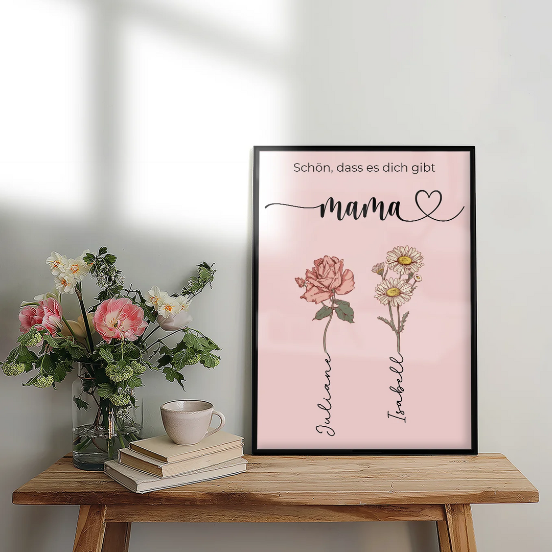 Personalisiertes Poster "Blumen für Mama"