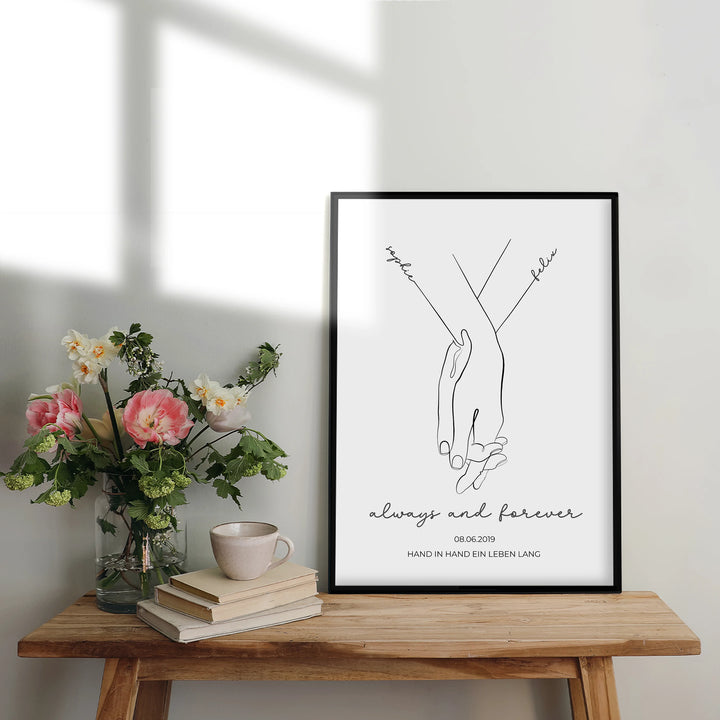 Personalisiertes Poster "Hand in Hand"-1