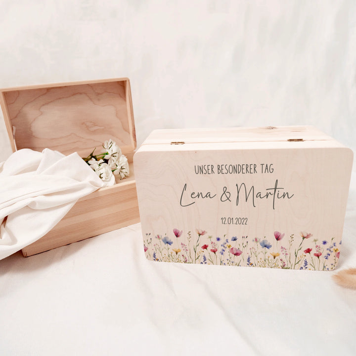 Personalisierte Erinnerungskiste Hochzeit "Blumen"