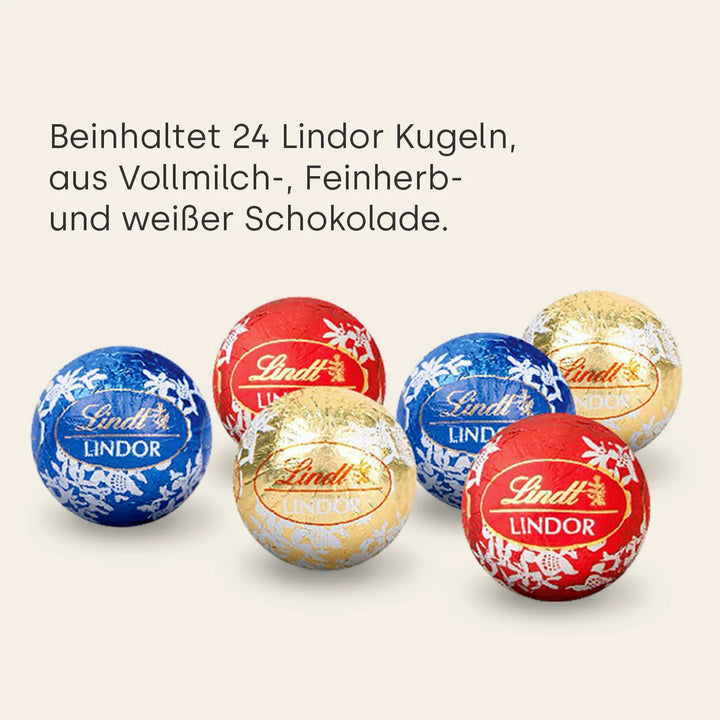 Personalisierter Adventskalender mit Lindor Kugeln "Partnerin"