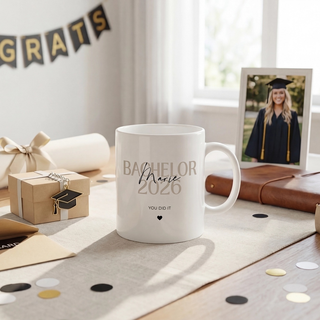 Personalisierte Tasse "Bachelor"