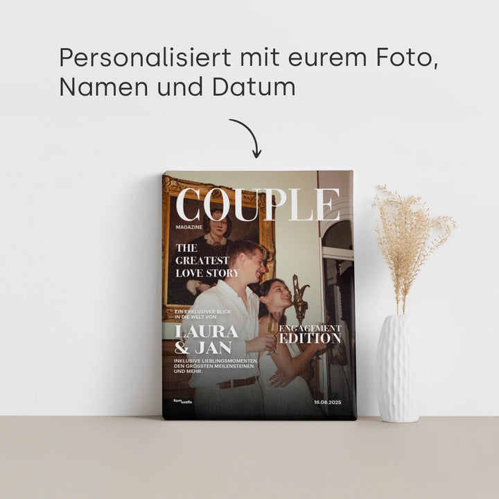 Personalisierte Leinwand "Couple Magazine"