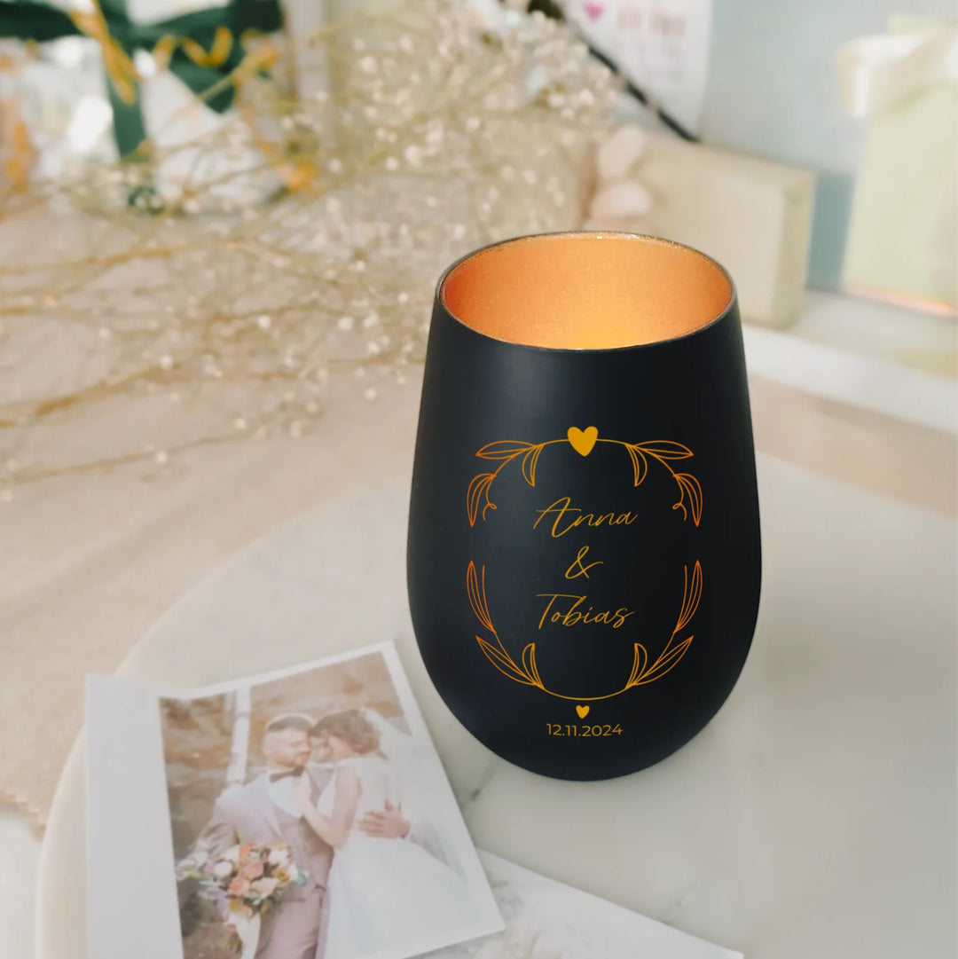 Personalisiertes Windlicht "Namen & Datum"