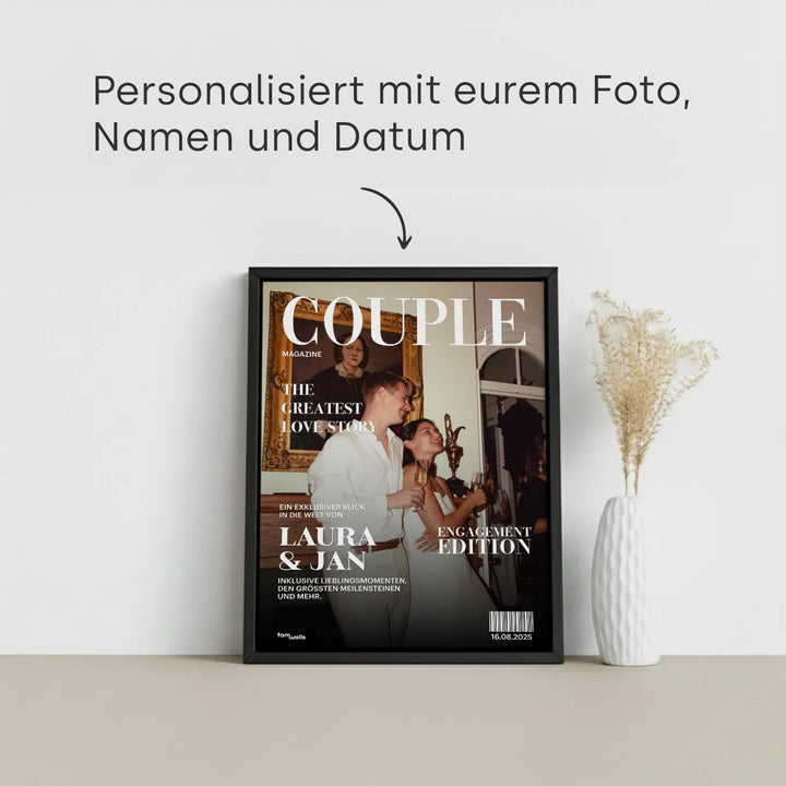 Personalisierte Leinwand "Couple Magazine"