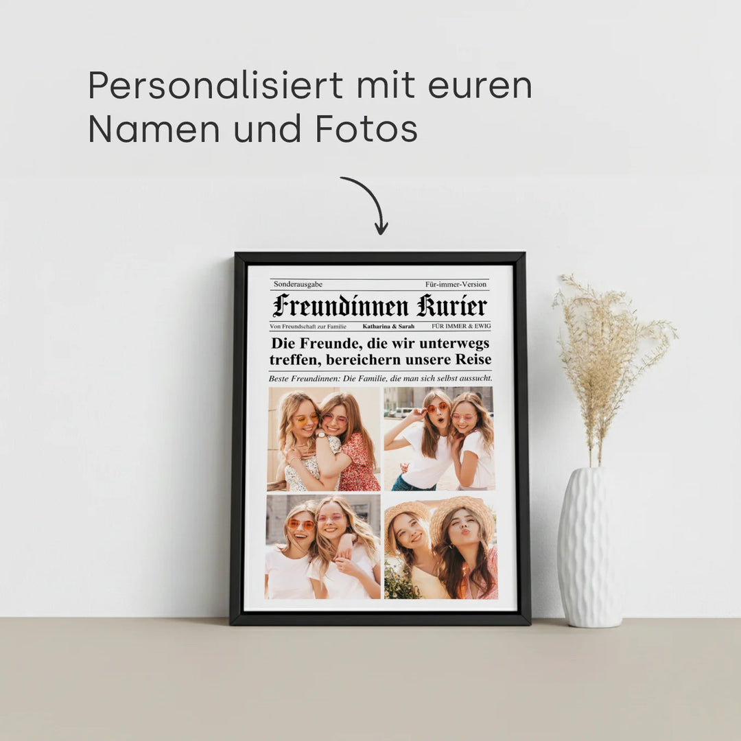 Personalisierte Magazin Leinwand "Besties Times"