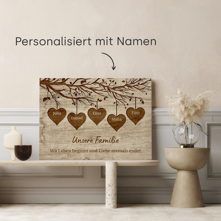 Personalisierte Leinwand "Unsere Familie"