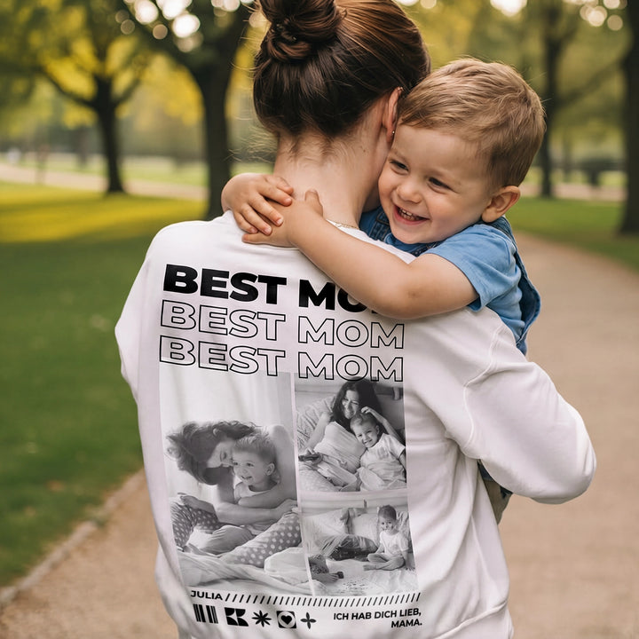 Personalisierter Sweater "Mama" mit Fotos