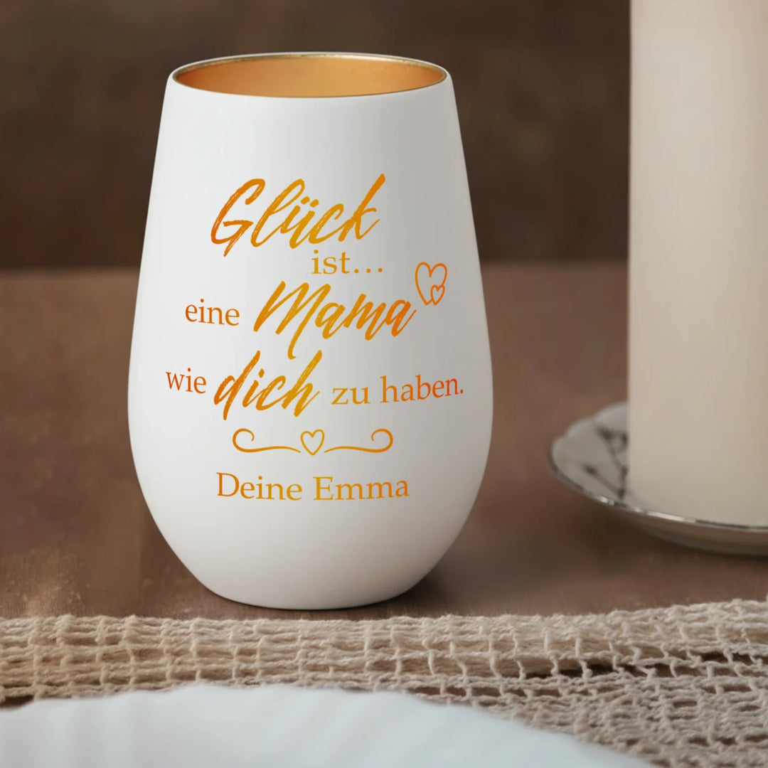 Personalisiertes Windlicht “Glück ist…”