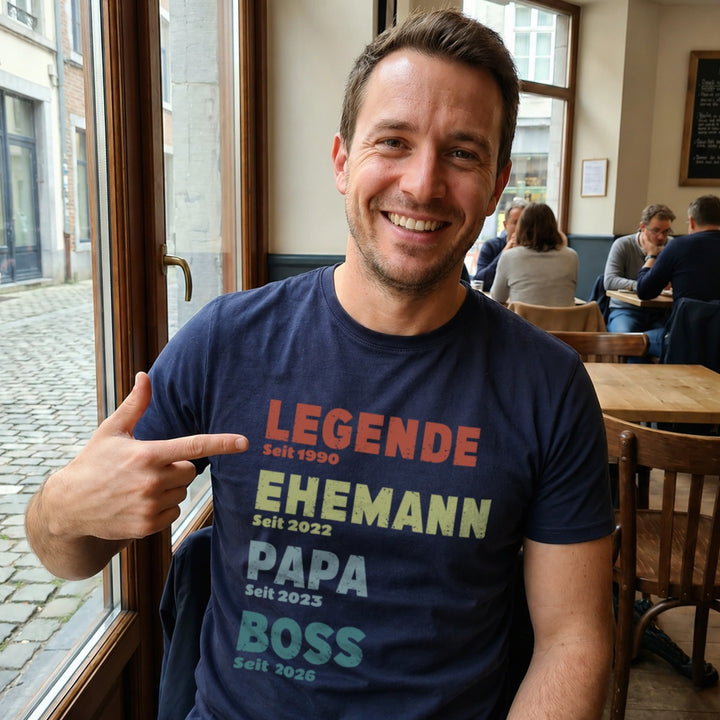 Personalisiertes T-Shirt “Legende, Ehemann, Papa”