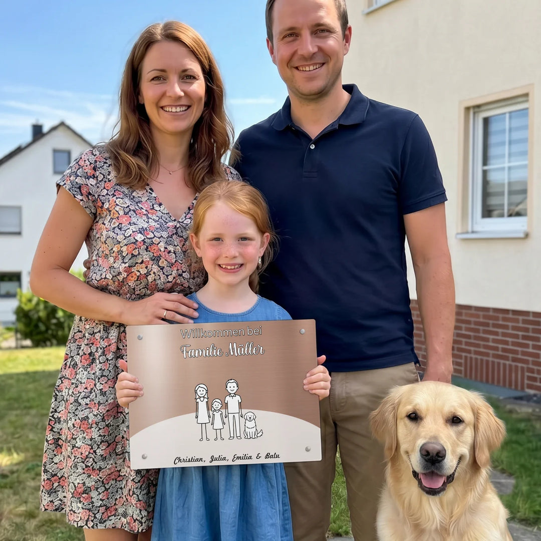 Personalisiertes Türschild "Familie"