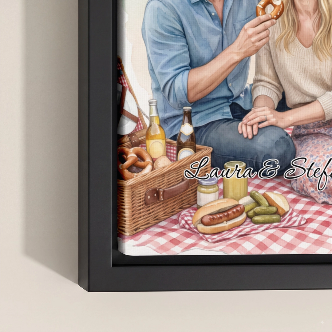 Personalisierte Leinwand "Wasserfarben Couple"