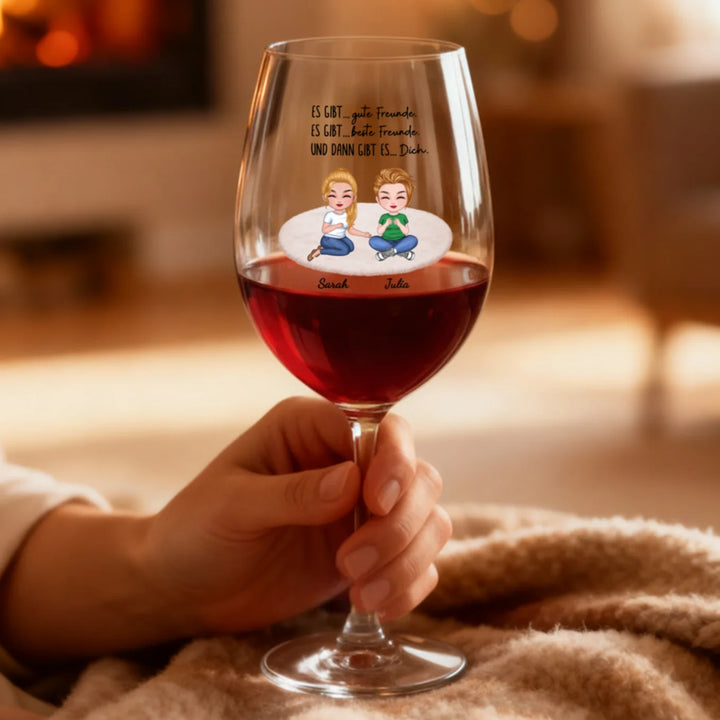 Personalisiertes Weinglas "Besties"