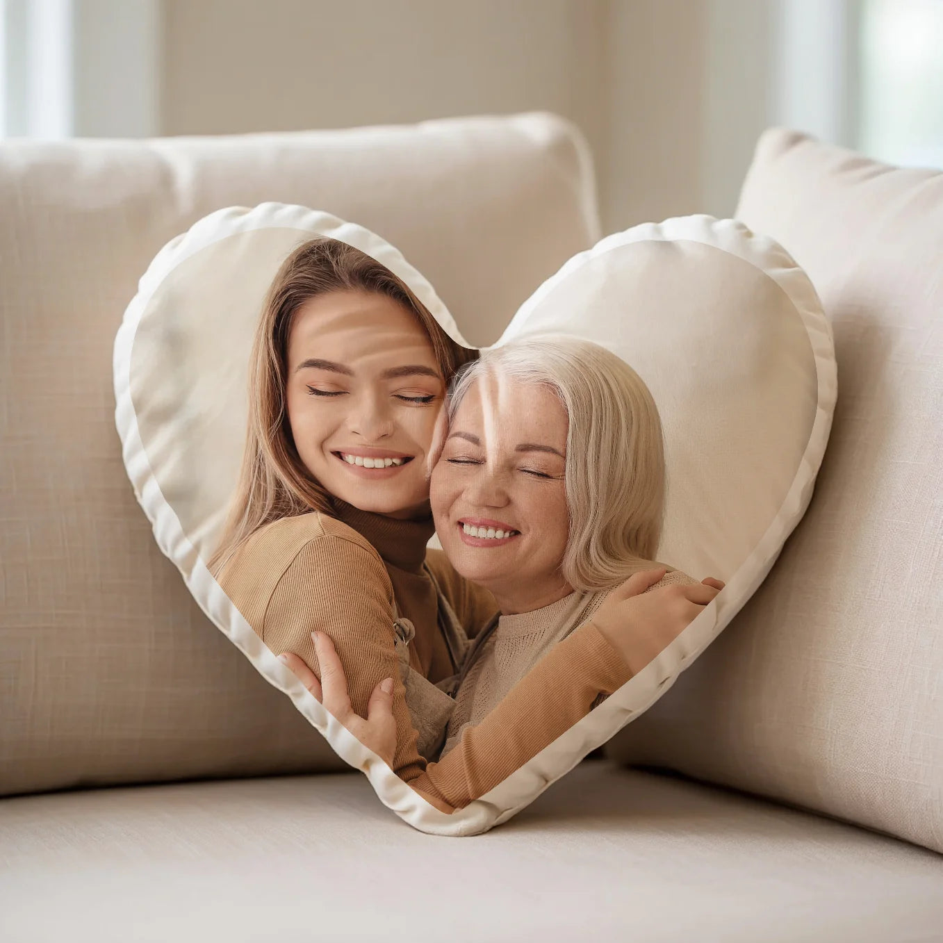 Personalisiertes Kissen Mit 6 Familienfotos - 45,7x45,7cm Samt Kissenbezug