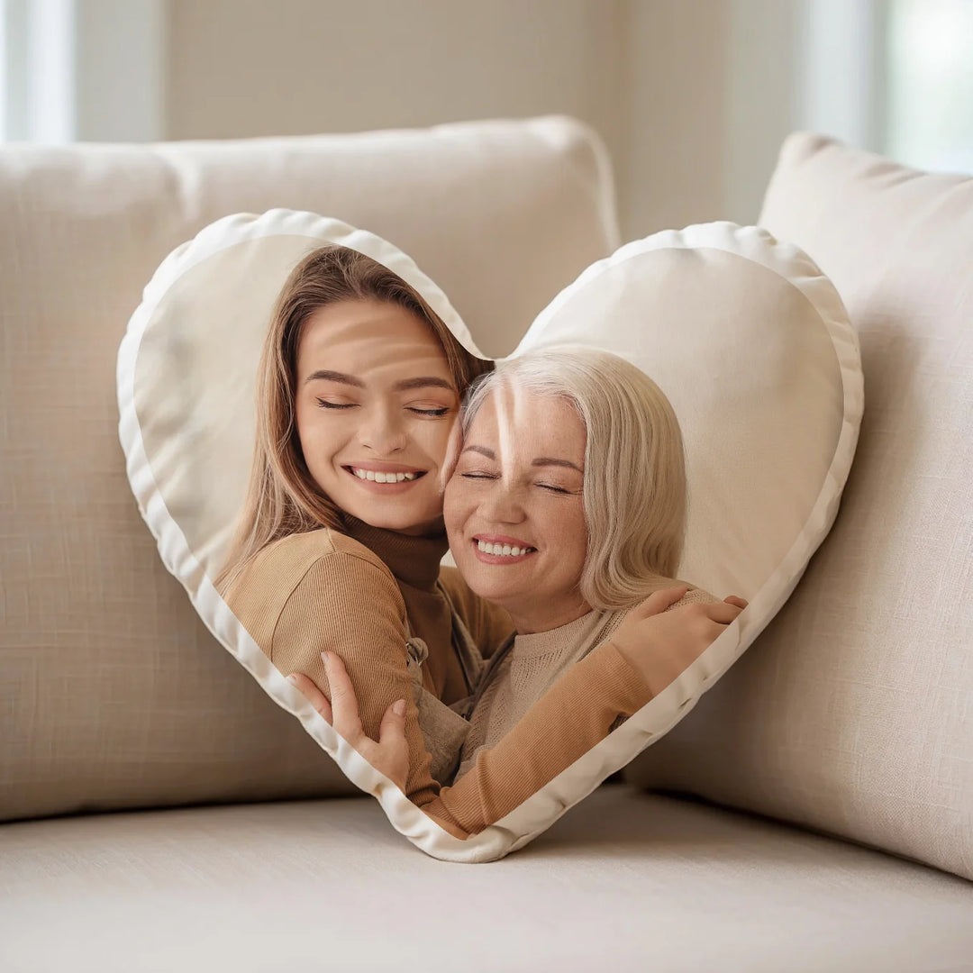 Personalisiertes Herz-Kissen Mama "Foto"