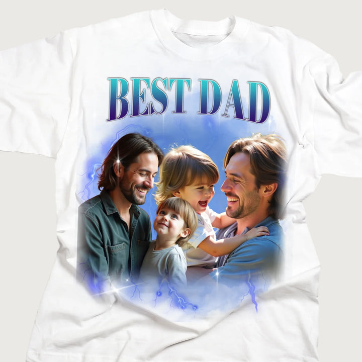 Personalisiertes T-Shirt Vintage Bootleg "DAD"