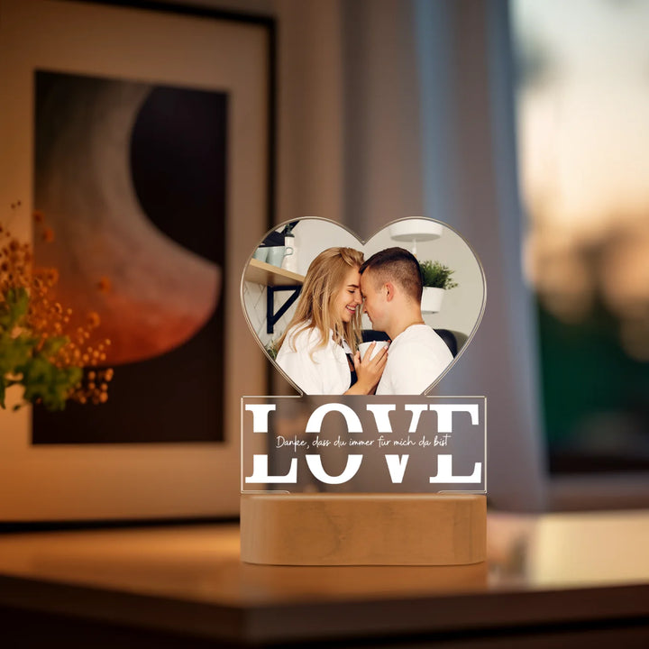 Personalisiertes Acryl-Licht "Liebe" | Nachtlicht, Dekolicht, Glowlight