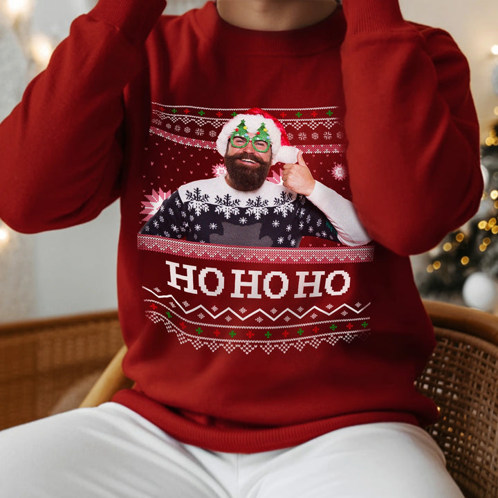 Personalisierter Christmas Sweater "Ho Ho Ho"
